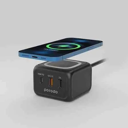 PORODO 3 PORTS FAST WIRELESS CHARGER 15WPD