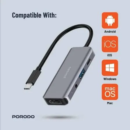 PORODO 4 IN 1 USB C HUB