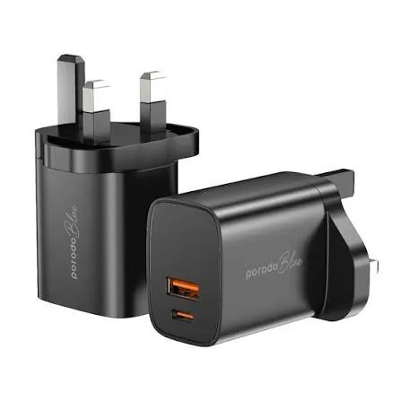 PORODO  BLUE DUAL PORT PD WALL CHARGER