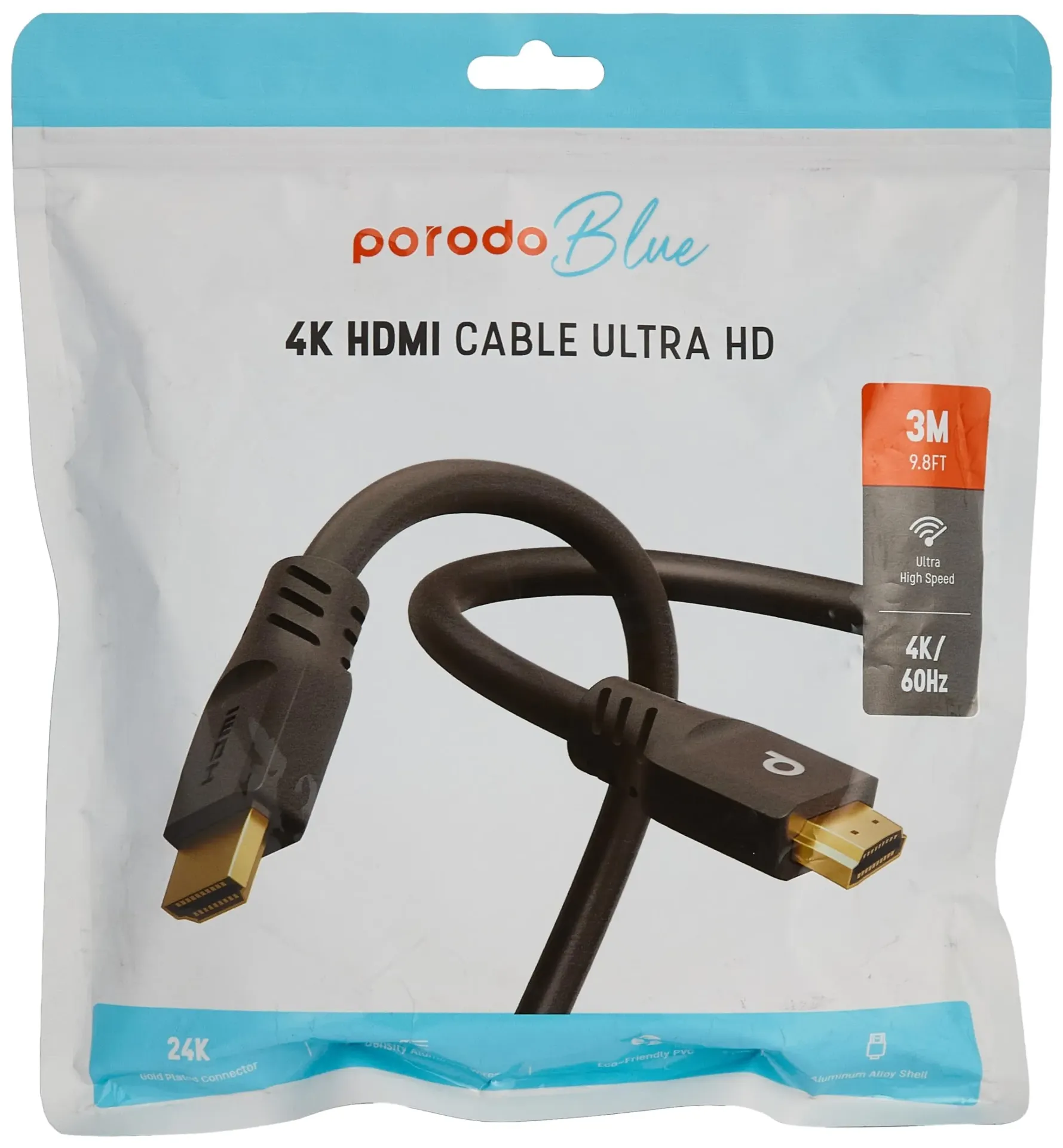 PORODO  BLUE  4K HDMI CABLE 3M