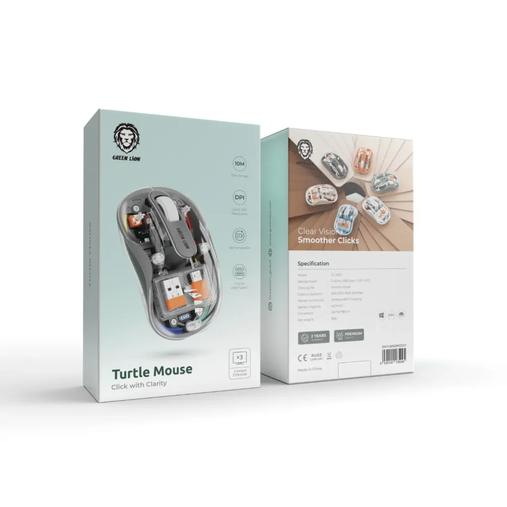 GREEN LION TURTLE WIRELESS MOUSE 2400 DPI