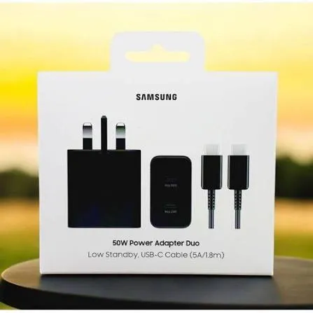 SAMSUNG 50W POWER ADAPTER DUO WITH 5A CABLE 180CM