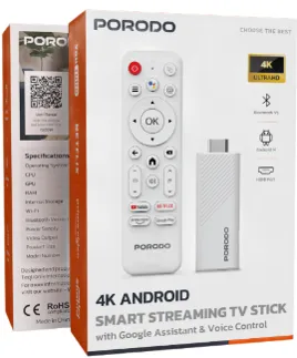 Porodo 4k Android Smart Streaming TV Stick