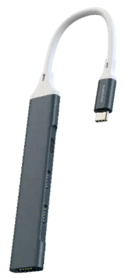Porodo ALUMINUM Multi-Port USB-C Hub 5Gbps Data Transfer
